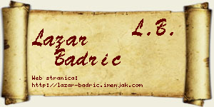 Lazar Badrić vizit kartica